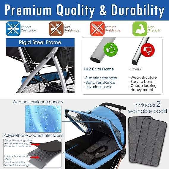 Heavy Duty Dog/Cat/Pet Stroller Travel Carriage