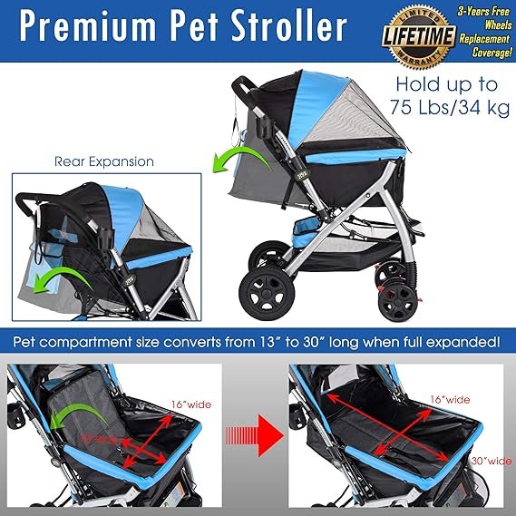 Heavy Duty Dog/Cat/Pet Stroller Travel Carriage